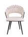 CHAISE CAROLINA PIEDS METAL NOIR VELOURS BEIGE - image 1