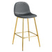TABOURET DE BAR SCANDINAVE PIED GOLD VELOURS ANTHRACITE - image 1