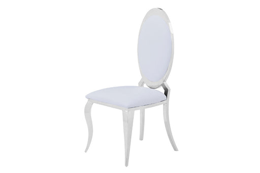 Chaise Blanc ANGEL baroque Chrome simili cuir