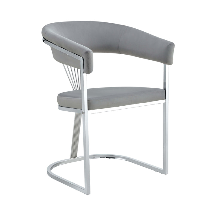 CHAISE AVEC ACCOUDOIR BRITTANY CHROME GRIS SILVER - image 2
