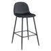 TABOURET DE BAR SCANDINAVE PIED METAL NOIR VELOURS NOIR - image 1