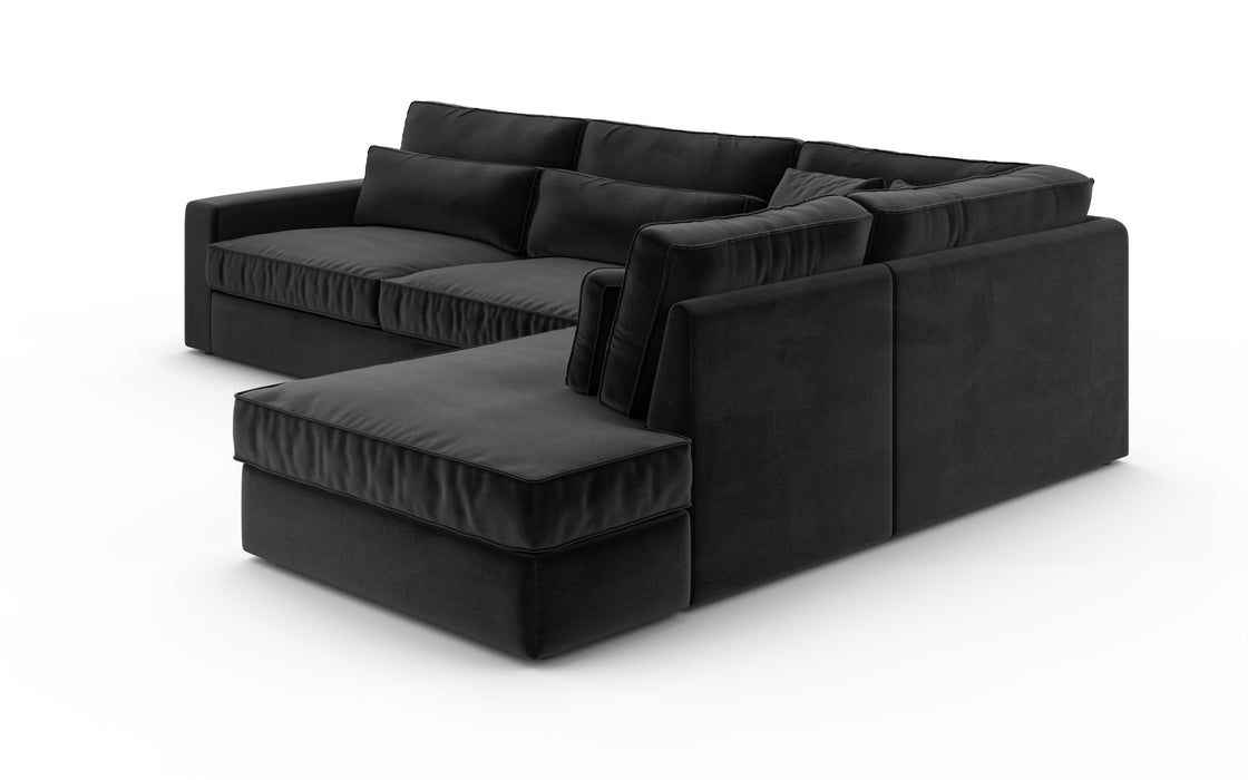 CANAPE LE BRISTOLA ANGLE DROIT VELOURS ANTHRACITE 315X230cm - image 3
