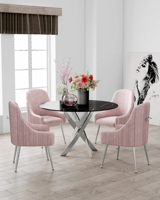 TABLE REPAS JESSICA CHROME MARBRE NOIR 120X75cm - image 3