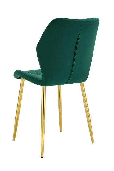 CHAISE COQUILLAGE VELOURS VERT SAPIN PIED GOLD - image 2