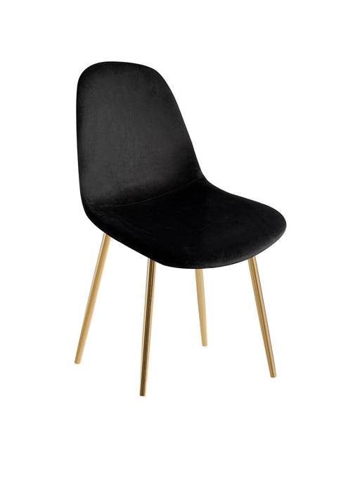 Chaise  SCANDINAVE en velours pieds Gold noir