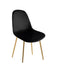 Chaise  SCANDINAVE en velours pieds Gold noir