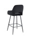TABOURET DE BAR ATHENA PIED METAL NOIR VELOURS NOIR - image 3