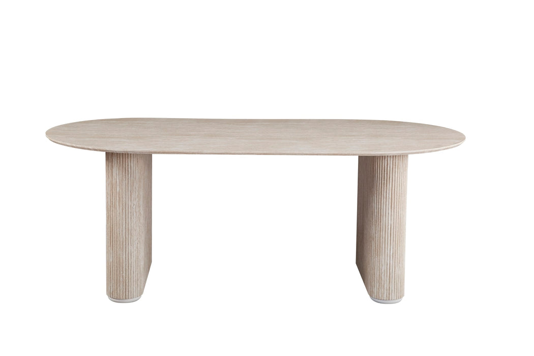 TABLE A MANGER ROXANNE PLATEAU BEIGE PIED BEIGE 200x100x75CM
