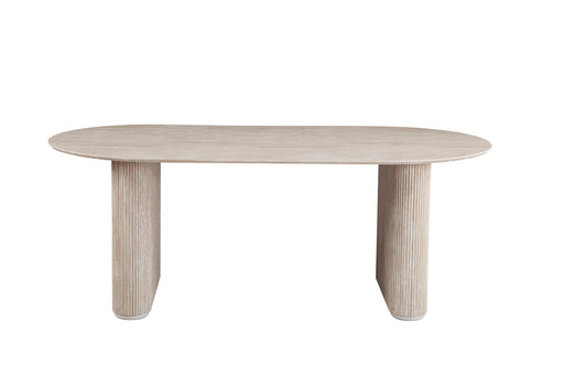 TABLE A MANGER ROXANNE PLATEAU BEIGE PIED BEIGE 200x100x75CM