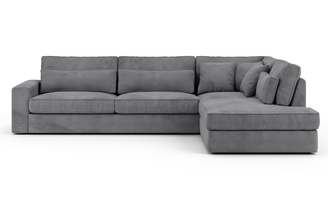 CANAPE LE BRISTOLA ANGLE DROIT COTELE GRIS 315X230cm - image 1