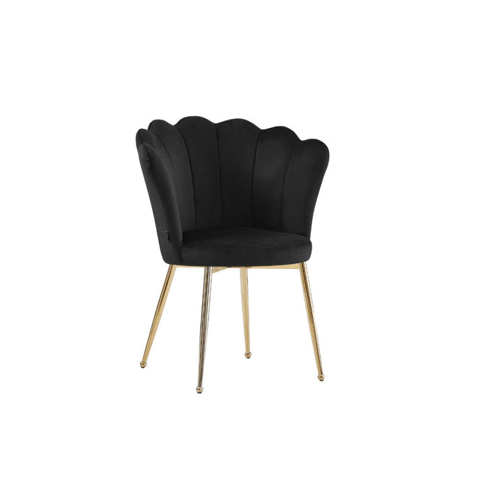 Chaise NYMPHEA pieds Gold assise Velours noir