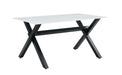 Table à manger IXE métal noir plateau en verre trempé - image 1