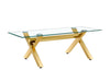 Table à manger IXE gold plateau en verre trempé 150 cm - image 1