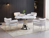 TABLE A MANGER RONDE JUDITH CHROME PLATEAU CERAMIQUE MARBRE BLANC 120cm - image 3