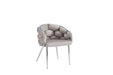 Chaise BALLON pieds chrome taupe