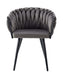 CHAISE AVEC ACCOUDOIR TRESSEE PIED METAL NOIR VELOURS ANTHRACITE - image 1