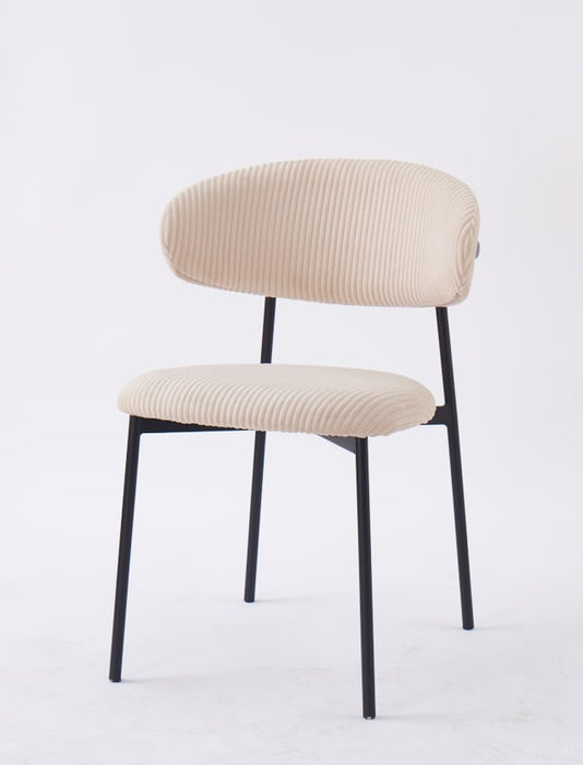 CHAISE LULU PIEDS METAL NOIR COTELE BEIGE - image 1