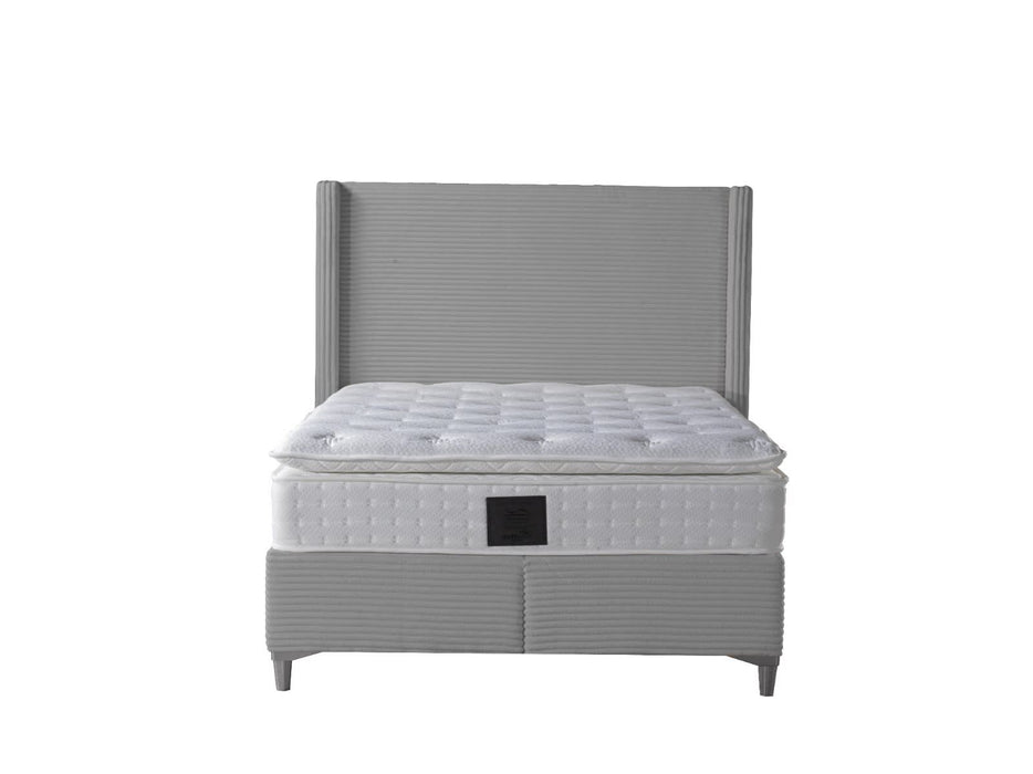 LIT COFFRE VENUS COTELE GRIS 140X190CM - image 1