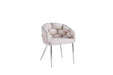 Chaise BALLON pieds chrome beige