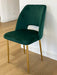 Chaise AVA Gold en Velours vert