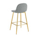 TABOURET DE BAR SCANDINAVE PIED GOLD VELOURS GRIS - image 3