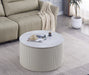 TABLE BASSE VALMY PIEDS BEIGE PLATEAU CERAMIQUE MARBRE GRIS 90X45 - image 2