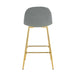 TABOURET DE BAR SCANDINAVE PIED GOLD VELOURS GRIS - image 2