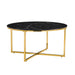TABLE BASSE LORIE PIED GOLD MARBRE NOIR 90CM - image 1