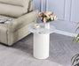 GUERIDON VALMY PIED BEIGE PLATEAU CERAMIQUE MARBRE GRIS 50cm diametre - image 3