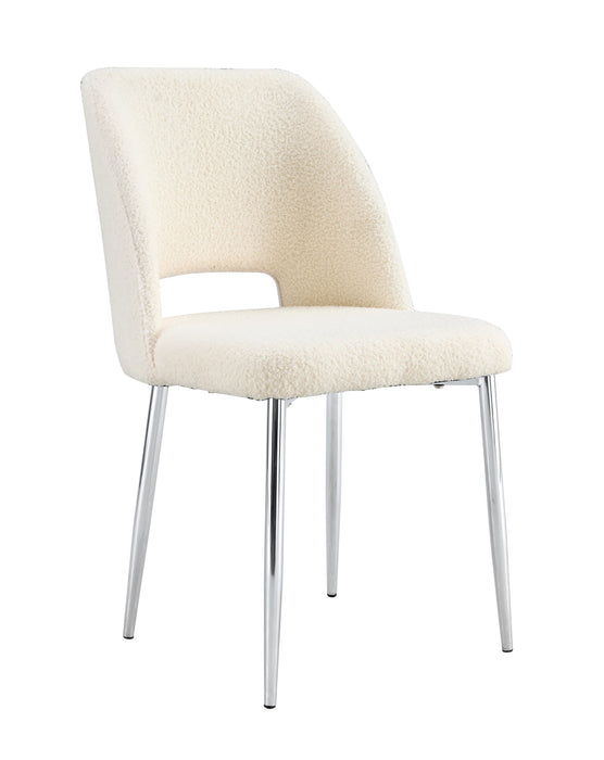 CHAISE AVA PIEDS CHROME DOUDOU BEIGE - image 2