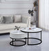 TABLE BASSE GIGOGNE SAMIRA METAL NOIR TIROIR CERAMIQUE MARBRE BLANC 80+60CM - image 1