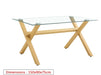 Table à manger IXE en bois plateau transparent 150 cm