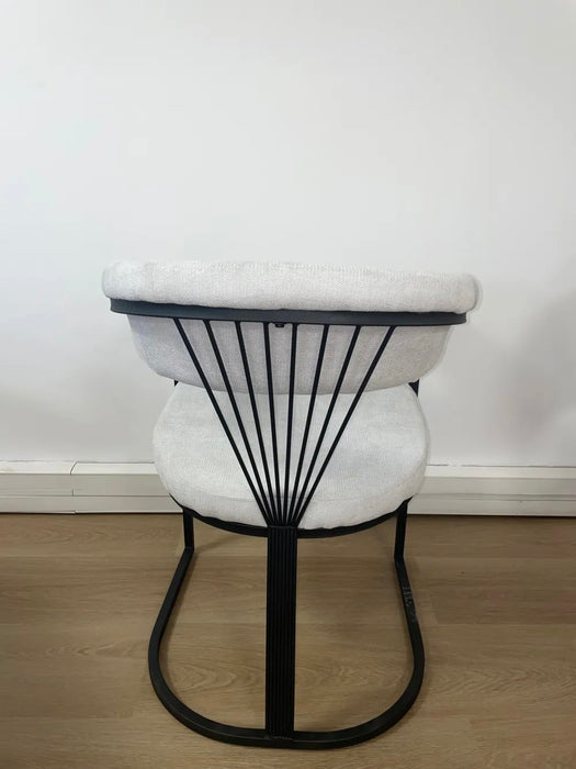 CHAISE AVEC ACCOUDOIR BRITTANY METAL NOIR SERGE GRIS - image 1