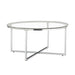 TABLE BASSE LORIE PIED CHROME TRANSPARENT 90CM - image 1