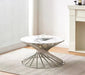 Table basse ronde NAUTILUS chromé plateau verre D80 cm - image 2