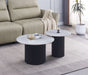 TABLE BASSE GIGOGNE POLPO PIED NOIR PLATEAU CERAMIQUE MARBRE GRIS 70X70X38 + 50X50X45 - image 5