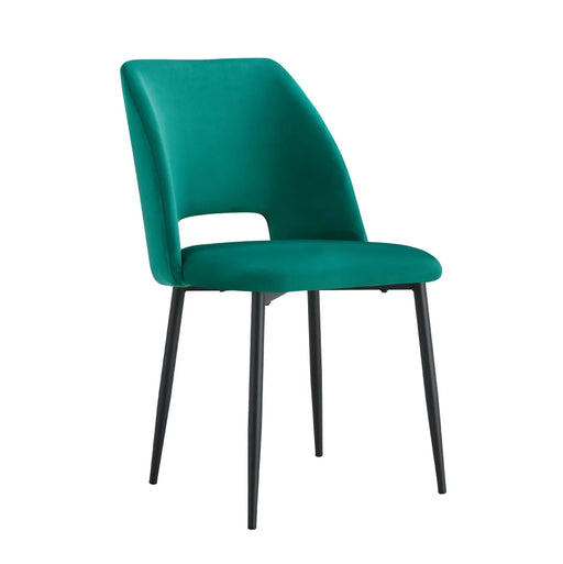 Chaise AVA Métal noir Velours vert