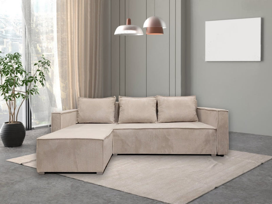 CANAPE PARIS PEARL CONVERTIBLE ANGLE REVERSIBLE COTELE ECRU 232x147x72cm - image 2