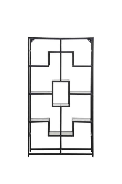 ETAGERE RICHMONT METAL NOIR TRANSPARENT 100x30x180CM - image 1