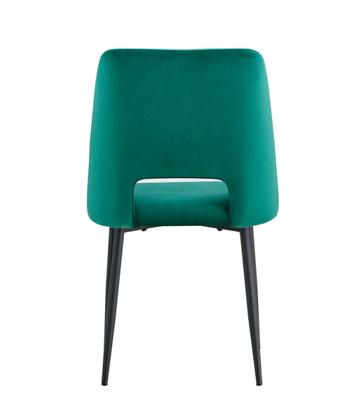 Chaise AVA Métal noir Velours vert