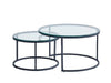 Lot de 2 tables Basses Gigogne ARTO métal noir et plateau en verre - image 1