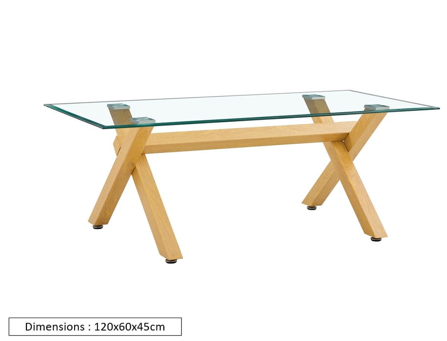 TABLE BASSE IXE BOIS TRANSPARENT 120x60x45cm - image 1