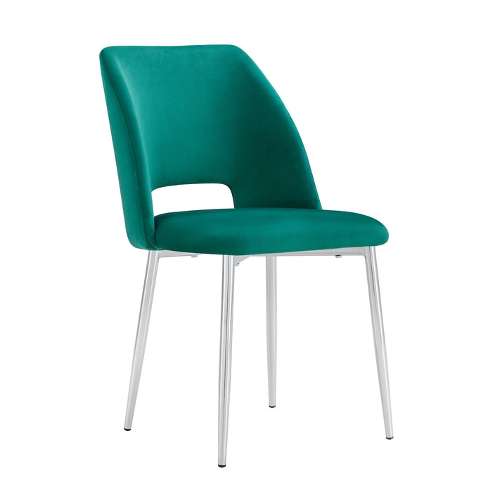 CHAISE AVA CHROME VELOURS VERT - image 2