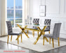 Table à manger IXE gold XXL plateau marbre blanc 180 cm