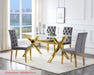 Table à manger IXE gold XXL plateau marbre blanc 180 cm