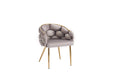 Chaise BALLON pieds Gold taupe