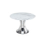 TABLE A MANGER RONDE JUDITH CHROME PLATEAU CERAMIQUE MARBRE BLANC 120cm - image 1