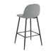 TABOURET DE BAR SCANDINAVE METAL NOIR VELOURS GRIS - image 4
