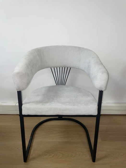 CHAISE AVEC ACCOUDOIR BRITTANY METAL NOIR SERGE GRIS - image 2
