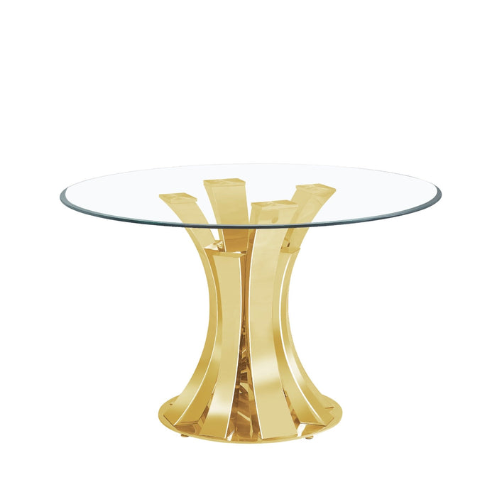 TABLE A MANGER RONDE JUDITH GOLD TRANSPARENT 120cm - image 1